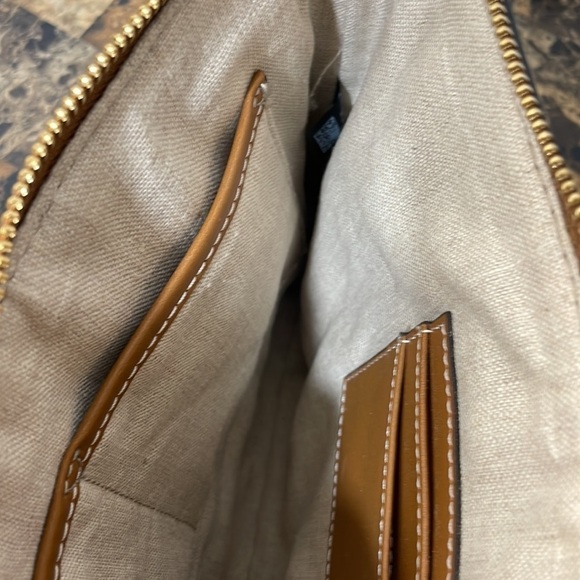 Michael Kors 🏝 MALIBU STRAW ZIP CLUTCH embroidered palm - Picture 13 of 15